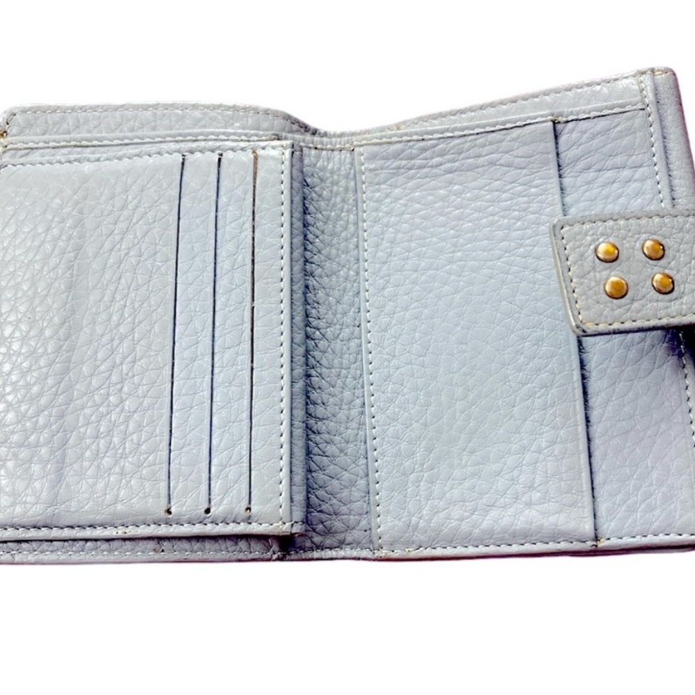 VINTAGE Celine // Light French Blue Grey-Leather Wallet - Picture 6 of 6